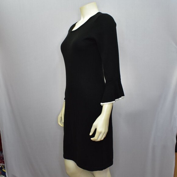CALVIN KLEIN SHEATH BLACK‎ SWEATER DRESS SZ PET MD - Picture 7 of 11